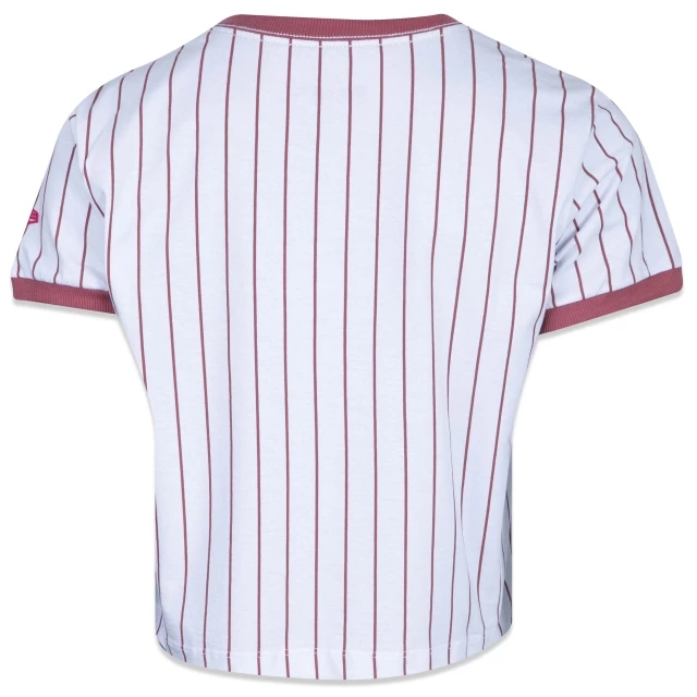 Camiseta Feminina Cropped MLB New York Yankees Branca