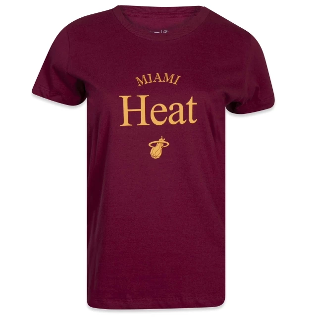 Camiseta Feminina NBA Miami Heat Manga Curta Vermelha
