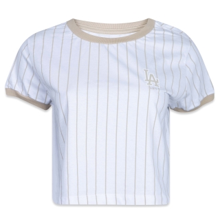 Camiseta Feminina Cropped MLB Los Angeles Dodgers Branca