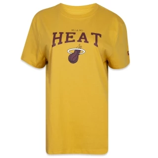 Camiseta Feminina Regular NBA Miami Heat Manga Curta Amarela